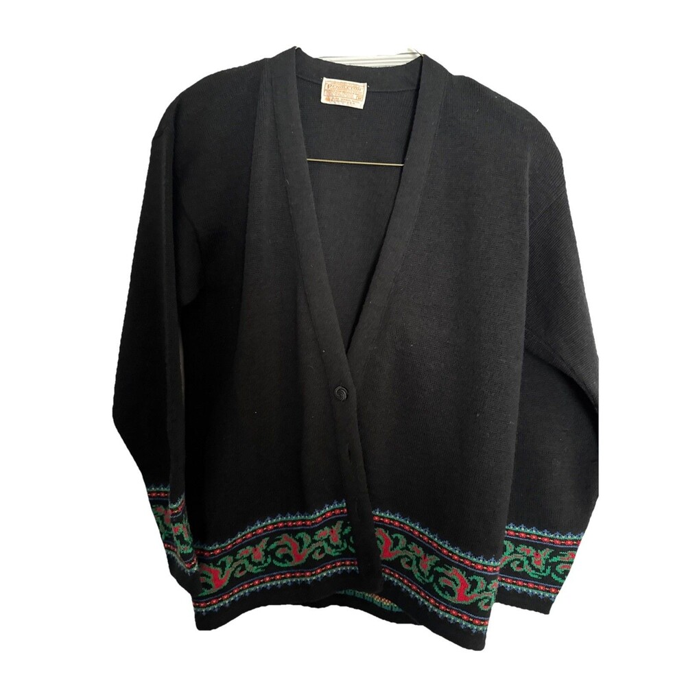Pendleton Women’s Sweater Black Medium Cardigan P… - image 1